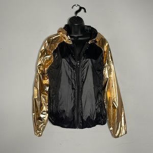 Joy Lab black and rose gold windbreaker size small